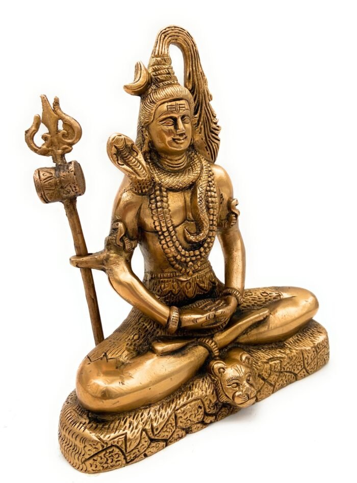 brass shiva statues |lord shiv idol | shankar idol | shiva brass|lord shiva idols|shankar murti for gift| shiva brass statue| home decor | showpiece,gold, 8 inch, 1 piece