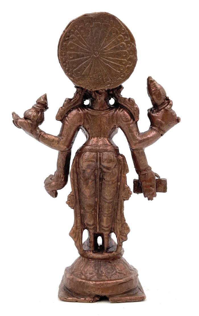 bhunes copper dhanvantari idol vishnu adi narayana, deva, lord vishnu idol dhanvantri statue the god of ayurveda statue danwantri dhanvantari panchadatu murti silai,brown, 3.5 inch, 1 piece