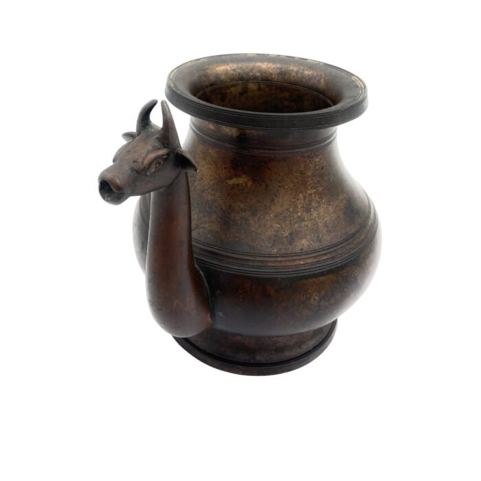 brass antique kamandal | brass stoup | gangajali | ganga jali | pooja loota | water kamandal - antique loota | kamandal,brown, 5 inch, 1 piece