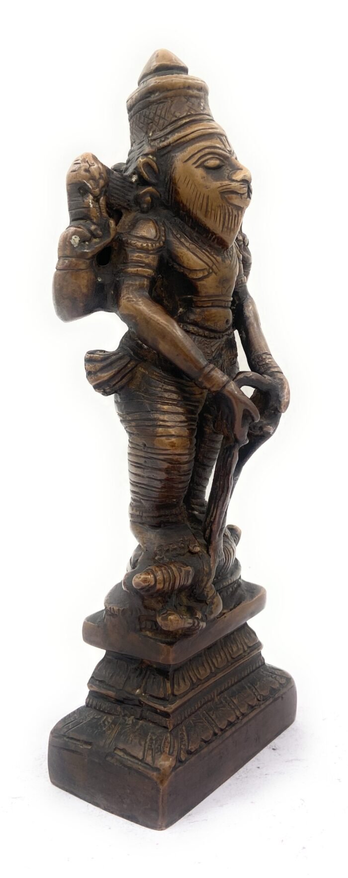 bhunes brass antique narasimha idol, narasingha murthi, narasingh statue,brown, 10 inch, 1 piece