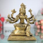 Brass Ashta Bhuja Varahi Amman Idol | Varahi Devi Mata Vigraha Moorti Statue for Pooja, Temple, Home Decor & Gifts, Gold, 5.5 Inch, 1 Piece