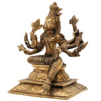 Brass Ashta Bhuja Varahi Amman Idol | Varahi Devi Mata Vigraha Moorti Statue for Pooja, Temple, Home Decor & Gifts, Gold, 5.5 Inch, 1 Piece - Image 4