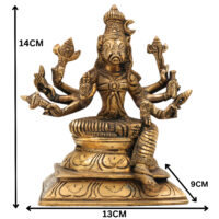 Brass Ashta Bhuja Varahi Amman Idol | Varahi Devi Mata Vigraha Moorti Statue for Pooja, Temple, Home Decor & Gifts, Gold, 5.5 Inch, 1 Piece - Image 6