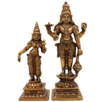Brass Vishnu Lakshmi Idol on Adishesha | Anantashayana Vishnu Murti | Lakshmi Narayan Statue for Home Puja, Temple Decor & Spiritual Gift | Padmanabha Swamy Showpiece, Gold, 7 Inch, 1 Piece - Image 2