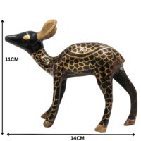 Brass Deer Idol Set of 2 – Peetal Mriga, Harin, Maan & Blackbuck Figurines | Decorative Brass Pittal Axis Deer Statue Showpiece for Home , Gold, 4.5 Inch, 1 Piece - Image 6
