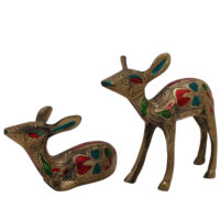 Brass Deer Idol Set of 2 – Mriga, Harin, Maan, Jinka Figurines | Peetal, Pittal, Ashtadhatu Handcrafted Showpiece for Home & Temple Decor, Gold, 4.5 Inch, 1 Piece - Image 4