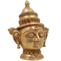Handcrafted Brass Gowri Face Idol – Parvati | Mahagauri | Gauri | Devi Head Murti for Pooja, Temple, Home Decor & Gifting, Gold, 9 Inch, 1 Piece - Image 3