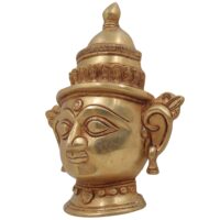 Handcrafted Brass Gowri Face Idol – Parvati | Mahagauri | Gauri | Devi Head Murti for Pooja, Temple, Home Decor & Gifting, Gold, 9 Inch, 1 Piece - Image 4