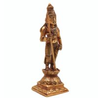 Premium Brass Lord Murugan Standing on Lotus Idol – Kartikeya | Skanda | Subramanya | Shanmukha | Kumara Swamy Pital Statue for Pooja & Home Decor, Gold, 6 Inch, 1 Piece - Image 4