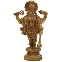 Brass Vishnu Idol | Narayana Murti | Venkateswara Balaji Statue | Govinda Hari Padmanabha Murti | Home Decor, Pooja, Gift, Spiritual Sculpture, Gold, 8 Inch, 1 Piece - Image 2