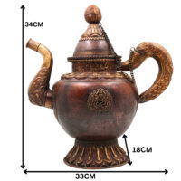 Brass Handmade Surahi, Pitcher, Kettle, Ketalee, Kettledrum, Jar, Pot, Surai, Jug, Showpeice, Suraahee, Ewer, Brass Decoratives, Gift, Home Decoratives, Brown, 13.5 Inch, 1 Piece - Image 6