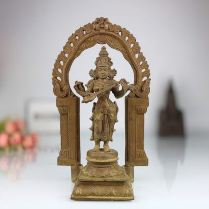 Handmade Bronze Saraswati Idol