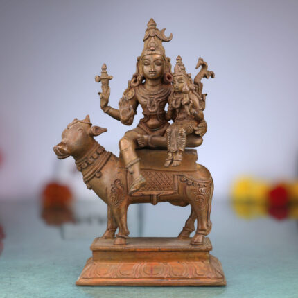 Handmade Panchaloha Bronze Shiva Parvati Idol
