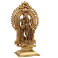 Maa Durga Devi Brass Idol with Prabhavali – Mahishasura Mardini | Shakti | Simhavahini | Ambika | Vaishno Mata Statue for Pooja, Temple & Home Decor,Gold, 11.5 Inch, 1 Piece - Image 3
