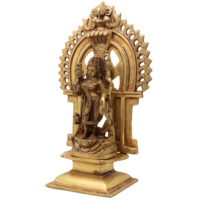 Maa Durga Devi Brass Idol with Prabhavali – Mahishasura Mardini | Shakti | Simhavahini | Ambika | Vaishno Mata Statue for Pooja, Temple & Home Decor,Gold, 11.5 Inch, 1 Piece - Image 4