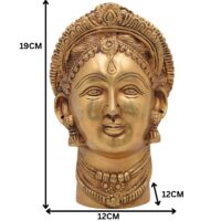 Handmade Mahalakshmi Brass Face Idol | Shri Lakshmi Devi Head Sculpture for Pooja Room, Temple & Home Decor – Gajalakshmi | Varalakshmi | Ashta Lakshmi | Kamala,Gold, 7.5 Inch, 1 Piece - Image 6
