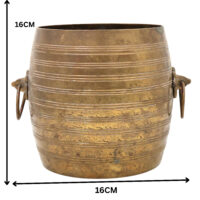 Bhunes Brass Antique Planter Pot | Pots | Pittal Ka Katora | Brass Antiques,Gold, 6.5 Inch, 1 Piece - Image 5