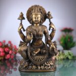Handcrafted Mahalakshmi Brass Idol | Ashta Lakshmi Murti | Pital Kamala Devi Statue for Pooja, Home Temple & Decor ,Gold, 17 Inch, 1 Piece