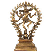 Brass Handcrafted Nataraja Idol – Lord Shiva Cosmic Dance Statue, Adalvallan, Koothan, Sabesan, Tandav Murti for Home, Temple, Office Decor, Puja, Spiritual Gifts,Brown, 20.5 Inch, 1 Piece - Image 2