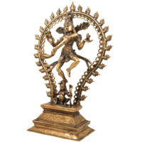 Brass Handcrafted Nataraja Idol – Lord Shiva Cosmic Dance Statue, Adalvallan, Koothan, Sabesan, Tandav Murti for Home, Temple, Office Decor, Puja, Spiritual Gifts,Brown, 20.5 Inch, 1 Piece - Image 4