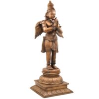 Handcrafted Panchaloha Bronze Garuda Dev Idol | Vishnu Vahana Suparna Statue | Traditional South Indian Chola Art Sculpture,Brown, 23 Inch, 1 Piece - Image 3