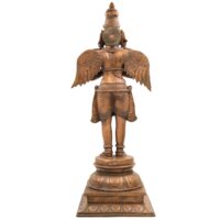 Handcrafted Panchaloha Bronze Garuda Dev Idol | Vishnu Vahana Suparna Statue | Traditional South Indian Chola Art Sculpture,Brown, 23 Inch, 1 Piece - Image 5