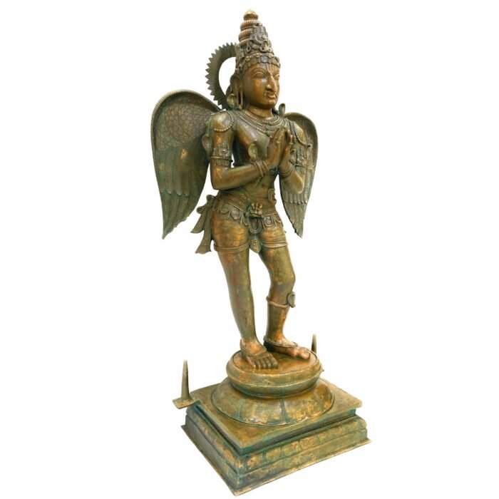 bhunes bronze big 4ft panchaloha garuda idols garuddev statues lord garud dev murti panchadatu murti silai,gold, 52 inch, 1 piece