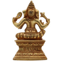 Brass Ganesha Idol, Vinayaka Ganpati Murti | Ekadanta Pillaiyar Statue for Home, Temple & Pooja Decor,Gold, 5 Inch, 1 Piece - Image 5