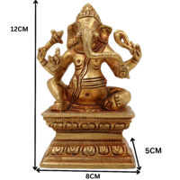 Brass Ganesha Idol, Vinayaka Ganpati Murti | Ekadanta Pillaiyar Statue for Home, Temple & Pooja Decor,Gold, 5 Inch, 1 Piece - Image 6