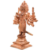 Handcrafted Panchamukhi Murugan Idol in Pure Copper – Shanmukha | Arumugan | Subramanya | Karthikeya | Skanda Sculpture for Home & Temple,Gold, 6 Inch, 1 Piece - Image 3