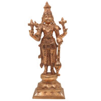 Bronze Panchaloha Venkateshwara Vishnu Idol | Tirupati Balaji Srinivasa Govinda Murti | Handcrafted Chola Art South Indian Temple Statue,Gold, 14 Inch, 1 Piece - Image 2
