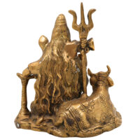 Handcrafted Brass Mahadev Idol | Shiv Shambhu Murti | Neelkanth Shankar Statue for Home Temple & Spiritual Decor, Gold, 6.5 Inch, 1 Piece - Image 5