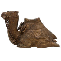 Handcrafted Brass Camel Showpiece | Peetal Pital Pittal Ashtadhatu Ustra Oont Idol | Traditional Vastu Feng Shui Animal Figurine for Home Decor & Gifting,Gold, 4 Inch, 1 Piece - Image 2