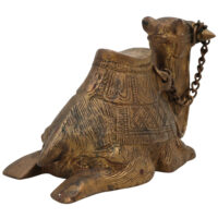 Handcrafted Brass Camel Showpiece | Peetal Pital Pittal Ashtadhatu Ustra Oont Idol | Traditional Vastu Feng Shui Animal Figurine for Home Decor & Gifting,Gold, 4 Inch, 1 Piece - Image 5