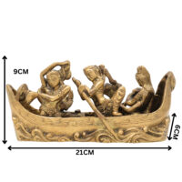 Brass Krishna With Gopiya In Boat, Gopal Krishna Statue For Pooja, Murti, Gold, 3.5 Inch, 1 Piece - Image 6