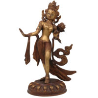 Handcrafted Brass Tibetan Tara Maa Idol | Green Tara | White Tara | Tara Devi Mata Murti Vigraha Moorti Sculpture for Pooja, Home Temple & Gifts, Gold, 15 Inch, 1 Piece - Image 2