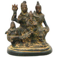 Brass Shiv Pariwar Sculpture With Parwati, Ganesha, Shiva And Lingam | Shiv Pariwar | Shivaparivar | Shivparivar Murti, Multicolor, 4.5 Inch, 1 Piece - Image 2
