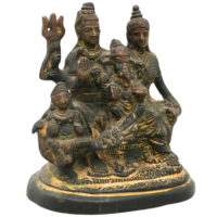 Brass Shiv Pariwar Sculpture With Parwati, Ganesha, Shiva And Lingam | Shiv Pariwar | Shivaparivar | Shivparivar Murti, Multicolor, 4.5 Inch, 1 Piece - Image 3
