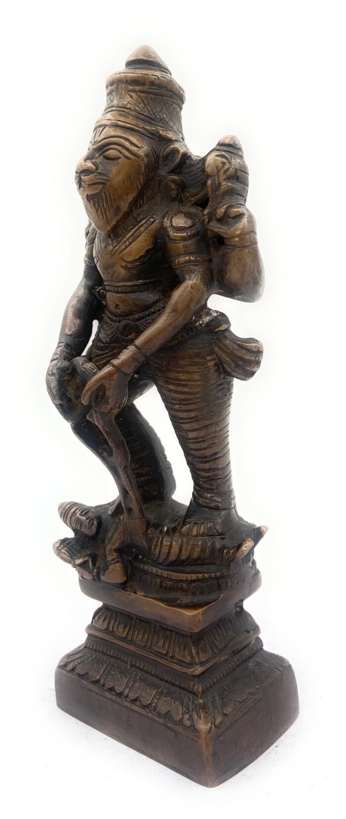 bhunes brass antique narasimha idol, narasingha murthi, narasingh statue,brown, 10 inch, 1 piece