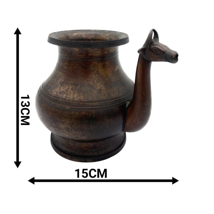 brass antique kamandal | brass stoup | gangajali | ganga jali | pooja loota | water kamandal - antique loota | kamandal,brown, 5 inch, 1 piece