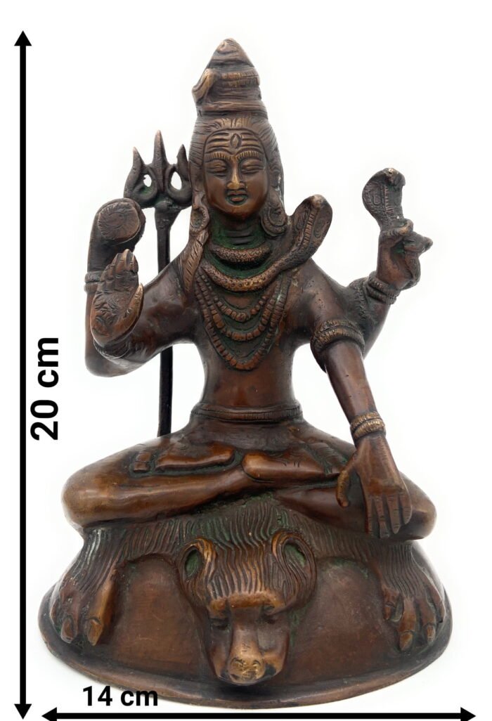 brass antique shiva statues |lord shiv idol | shankar idol | shiva brass|lord shiva idols|shankar murti for gift| shiva brass statue| home decor | showpiece,brown, 8 inch, 1 piece