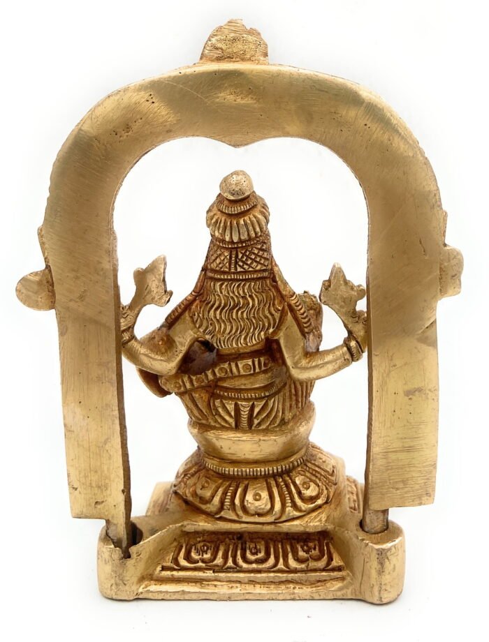 bhunes brass narasimha idols, yog narasingha statue, yoga narasingh murti,gold, 5 inch, 1 piece