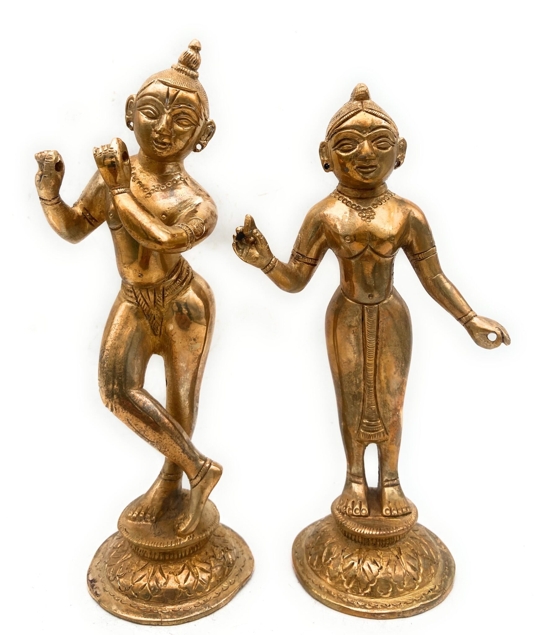 Zrv2BqS.jpg Bhunes Brass Radhakrishna Murthi, Lord Radha Krishna Statue, Vigraha,Gold, 8.5 Inch, 1 Piece - Image 1