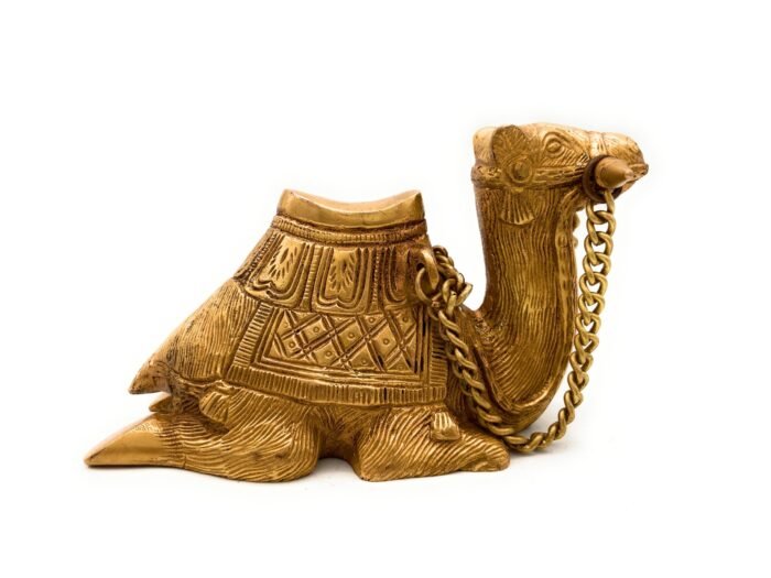 bhunes brass camel | camel | home decor| gift | sculptures | murti | showpeices |brass decoratives | gift | camel brass | camel | oont,gold, 4 inch, 1 piece