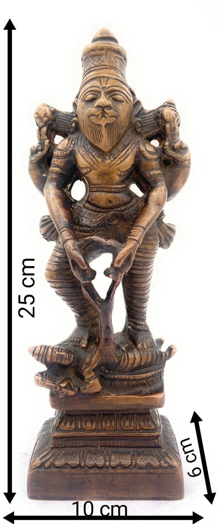 bhunes brass antique narasimha idol, narasingha murthi, narasingh statue,brown, 10 inch, 1 piece