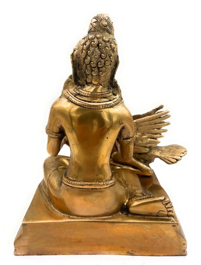 bhunes brass idol of gautama siddhartha buddha statue, gautam buddha saving swan figurine showpiece, murti, home décor,gold, 10 inch, 1 piece