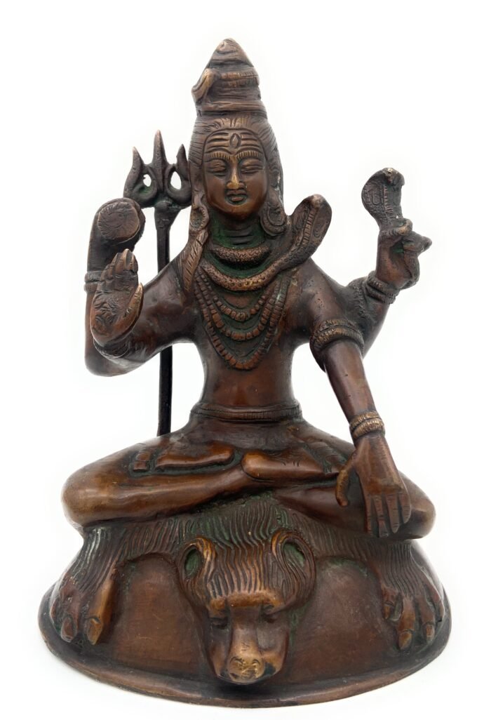 brass antique shiva statues |lord shiv idol | shankar idol | shiva brass|lord shiva idols|shankar murti for gift| shiva brass statue| home decor | showpiece,brown, 8 inch, 1 piece