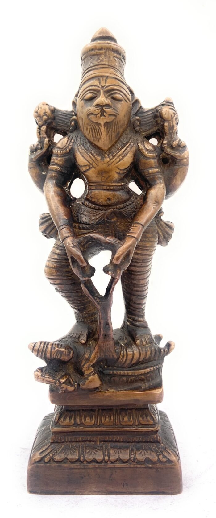 bhunes brass antique narasimha idol, narasingha murthi, narasingh statue,brown, 10 inch, 1 piece