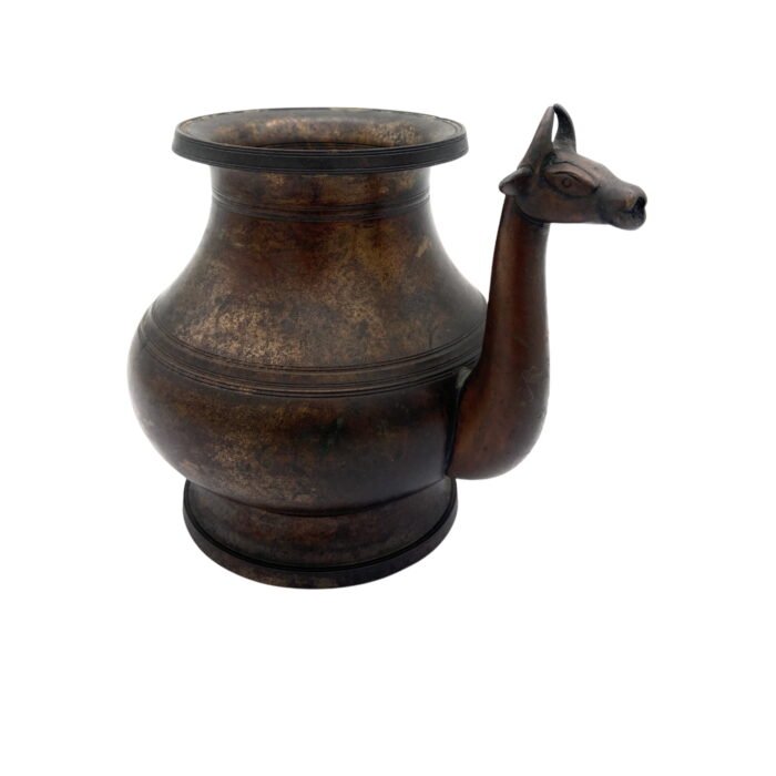 brass antique kamandal | brass stoup | gangajali | ganga jali | pooja loota | water kamandal - antique loota | kamandal,brown, 5 inch, 1 piece