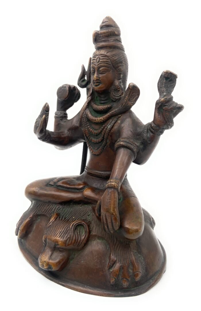 brass antique shiva statues |lord shiv idol | shankar idol | shiva brass|lord shiva idols|shankar murti for gift| shiva brass statue| home decor | showpiece,brown, 8 inch, 1 piece